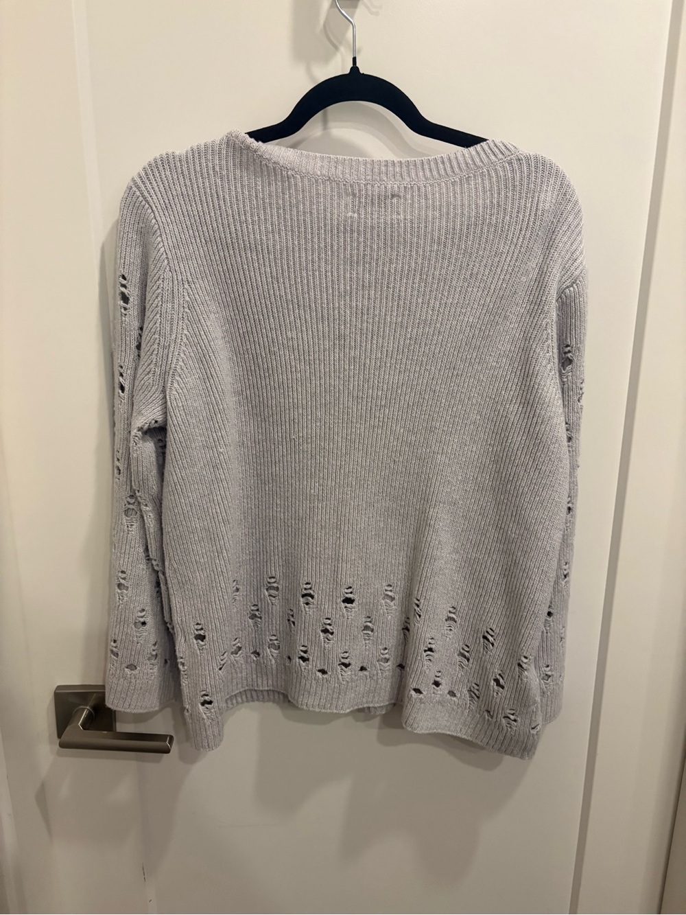 LUCKY BRAND GREY WOMENS DISTRESSED SWEATER - Picture 6 of 6